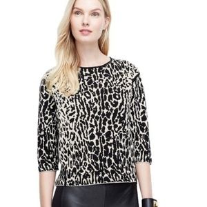 Ann Taylor Animal Print sweater boxy top size S